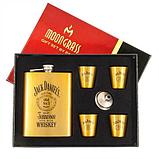Набор подарочный для виски с фляжкой и стопками «Whiskey Brands» (Johnnie Walker Steel), фото 4