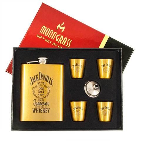 Набор подарочный для виски с фляжкой и стопками «Whiskey Brands» (Jack Daniel's Gold) - фото 3 - id-p88935266