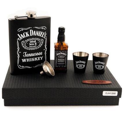 Набор подарочный для виски с фляжкой и стопками «Whiskey Brands» (Jack Daniel's Black), фото 2