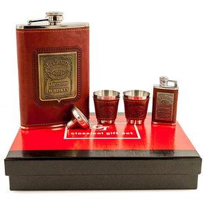 Набор подарочный для виски с фляжкой и стопками «Whiskey Brands» (Jack Daniel's Red)