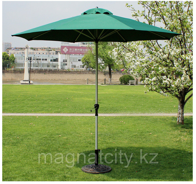 Зонт летний ART.Home с подставкой (d=2.7м), зеленый/бронза/бежевый - фото 7 - id-p56711855