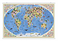 Настенная карта на рейках "Страны и народы мира" 101х69 см ЛАМ.