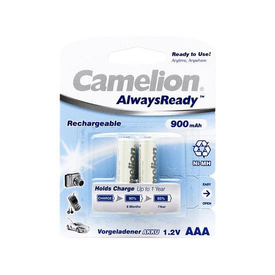 Аккумулятор, CAMELION, NH-AAA900ARBP2, AlwaysReady Rechargeable, AAA, 1.2V, 900 mAh, 2 шт., Блистер