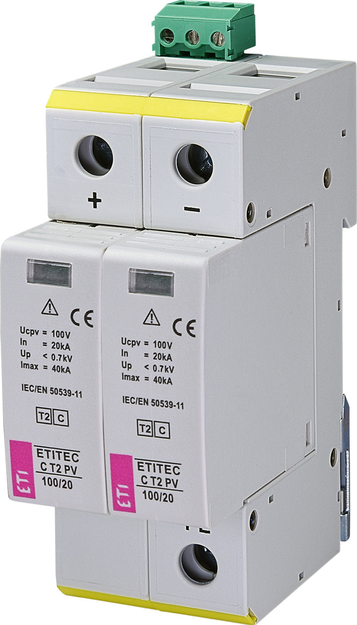Ограничитель перенапряжения ETI ETITEC C T2 PV 100/20 RC