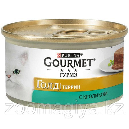 Консервы Gourmet Gold Terrine для взрослых кошек паштет с кусочками с кроликом - 85 г - фото 1 - id-p88981040