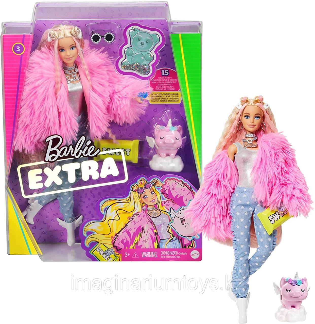 Кукла Barbie Extra блондинка в розовой куртке