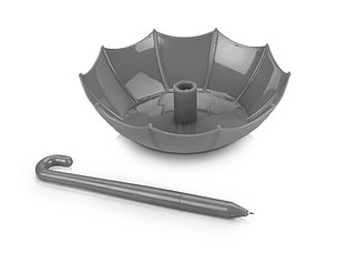 Подставка-ручка под канцелярские принадлежности Зонтик, серебристый, фото 2