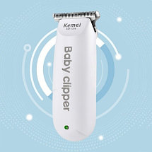 Машинка для стрижки младенцев и детей портативная беспроводная Kemei Baby Clipper с 3 насадками, фото 3