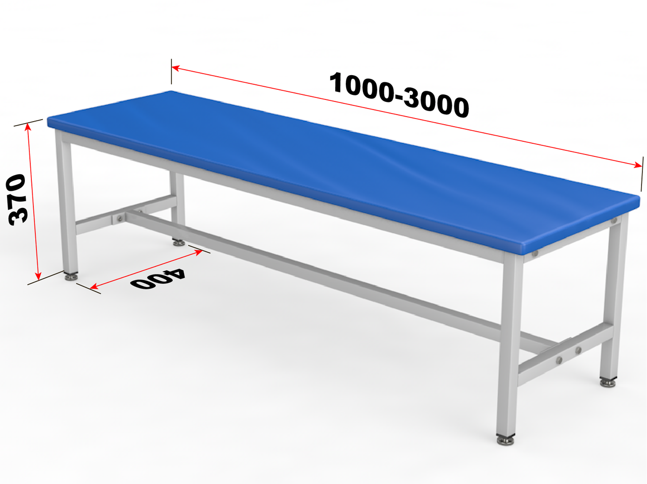 Скамейка для раздевалки без спинки, мягкая