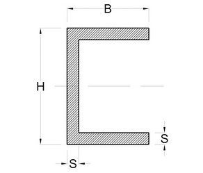 П-профиль, швеллер алюминиевый 15x15x1,5 мм 3000мм