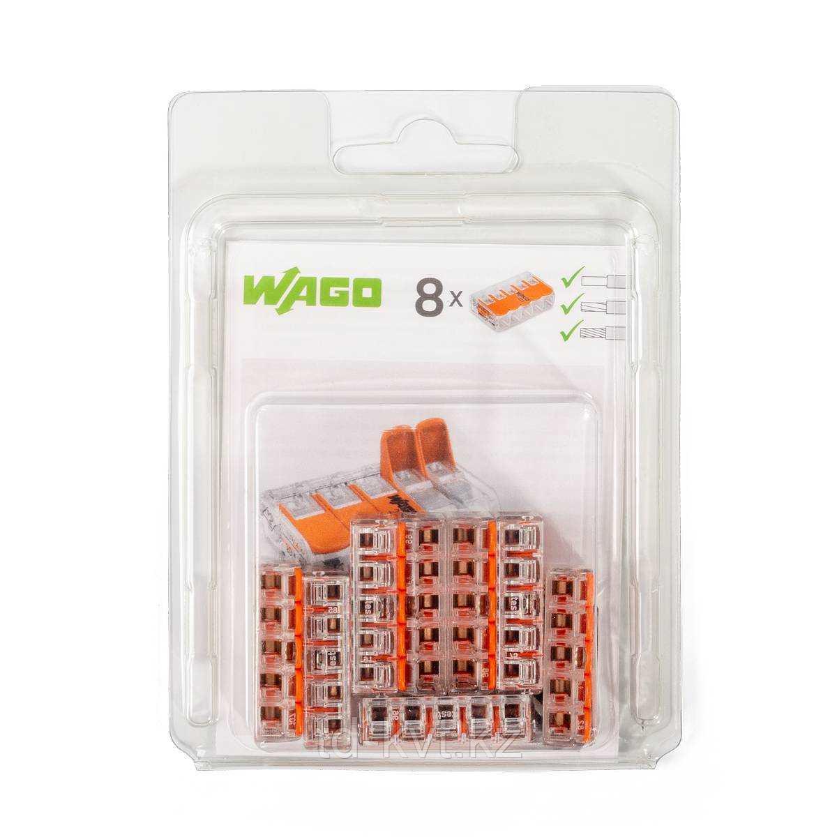 Мини-упаковка компактных рычажковых универсальных клемм «Wago» в блистерах (без контактной пасты)