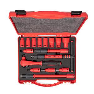 Набор диэлектрического инструмента 3/8" НИИ-16 серия ПРОФИ торцевые шестигранные головки с трещоткой 3/8" для