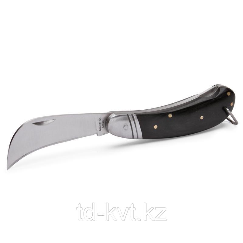 Нож монтерский большой складной с изогнутым лезвием и фиксатором НМ-06 - фото 1 - id-p88993360