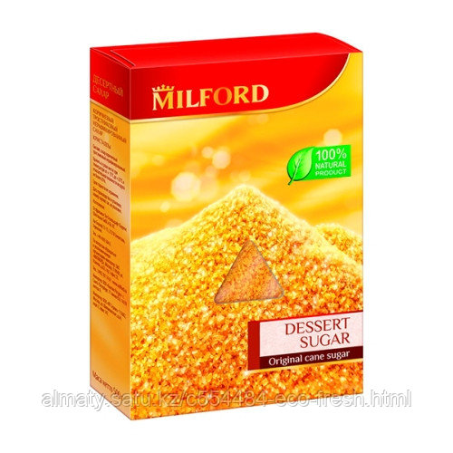 Milford тростниковый десертный сахар, 500 г