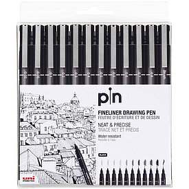 Линеры Uni Pin Fine Line черные, 12шт
