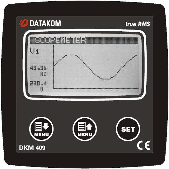 Анализатор сети Datakom DKM-409-PRO 96x96 мм, 2.9 LCD, RS485, USB/Device, micro-SD, 2x4/20 мА вых, 4-вх, - фото 1 - id-p88999177