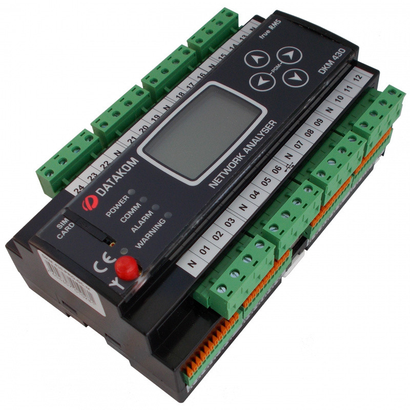 Анализатор сети Datakom DKM-430 PRO, 30вх ТТ, 24вх пред, 1.9 LCD, RS-485, USB/Device, 2-вх, 2-вых, GPRS, AC - фото 3 - id-p88999189