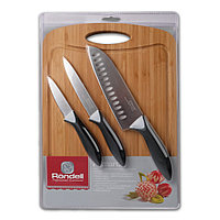 Набор из 3 ножей с разделочной доской Primarch Rondell RD-462, черный