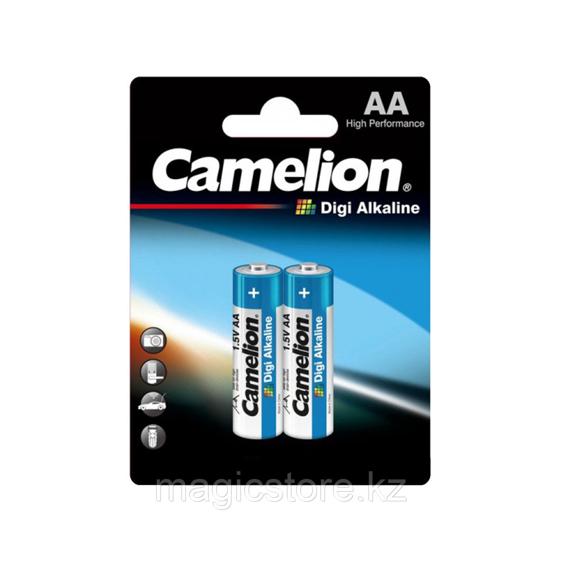 Батарейка, CAMELION, LR6-BP2DG, Digi Alkaline, AA, 1.5V, 2800mAh, 2 шт. в блистере / 12 блис. в упаковке - фото 1 - id-p89009320