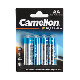 Батарейка, CAMELION, LR6-BP4DG, Digi Alkaline, AA, 1.5V, 2800mAh, 4 шт. в блистере / 12 блис. в упаковке