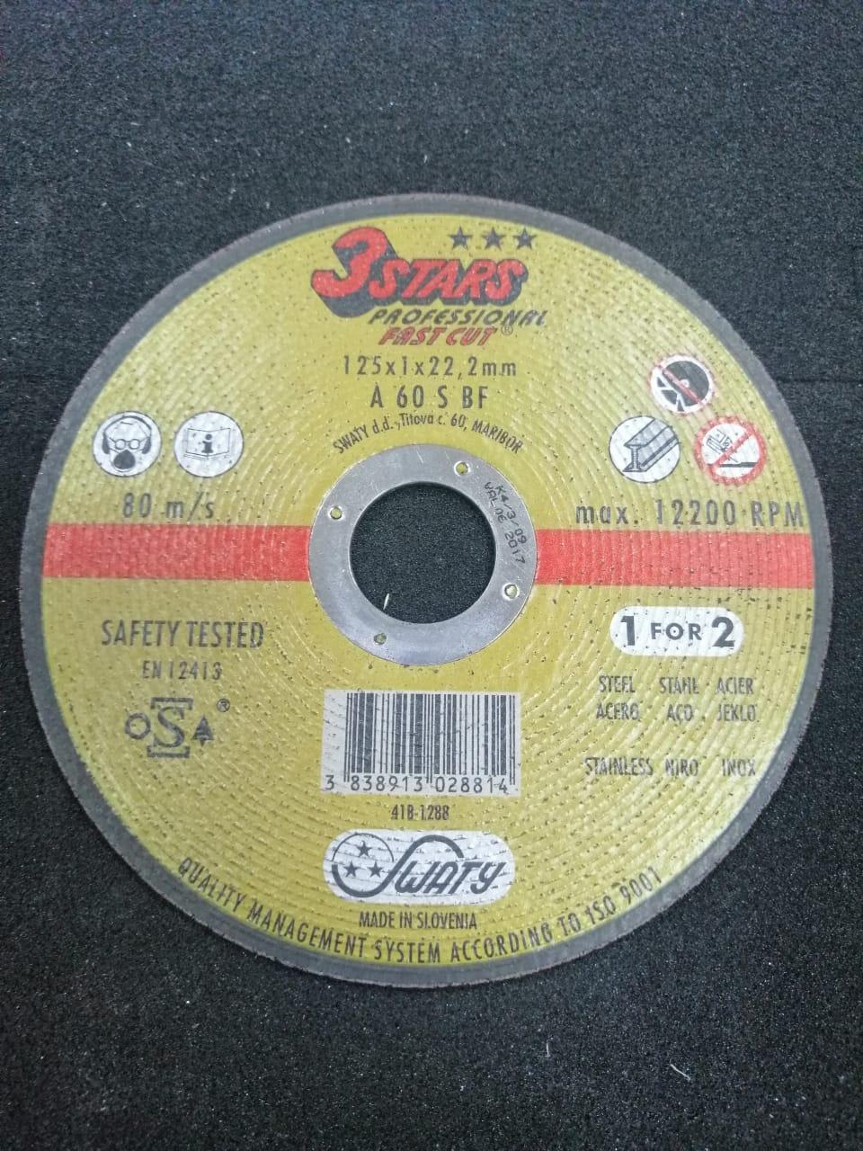 Круг отрезной Metal 125 х 1 х 22,23 3Stars A60S-BF (Weiler Abrasives, Slovenija)