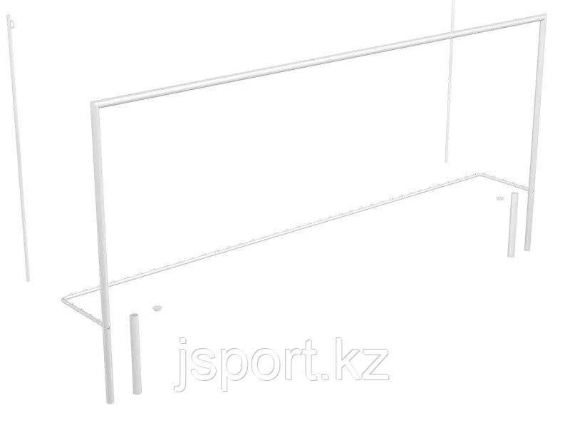 Ворота футбольные со стойками натяжения сетки, разборные (7,32х2,44 м)