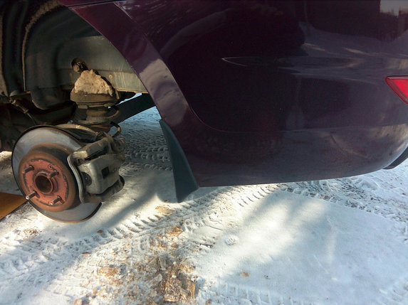 Брызговики для Hyundai Accent SD (2010-2017) задние (пара), фото 4