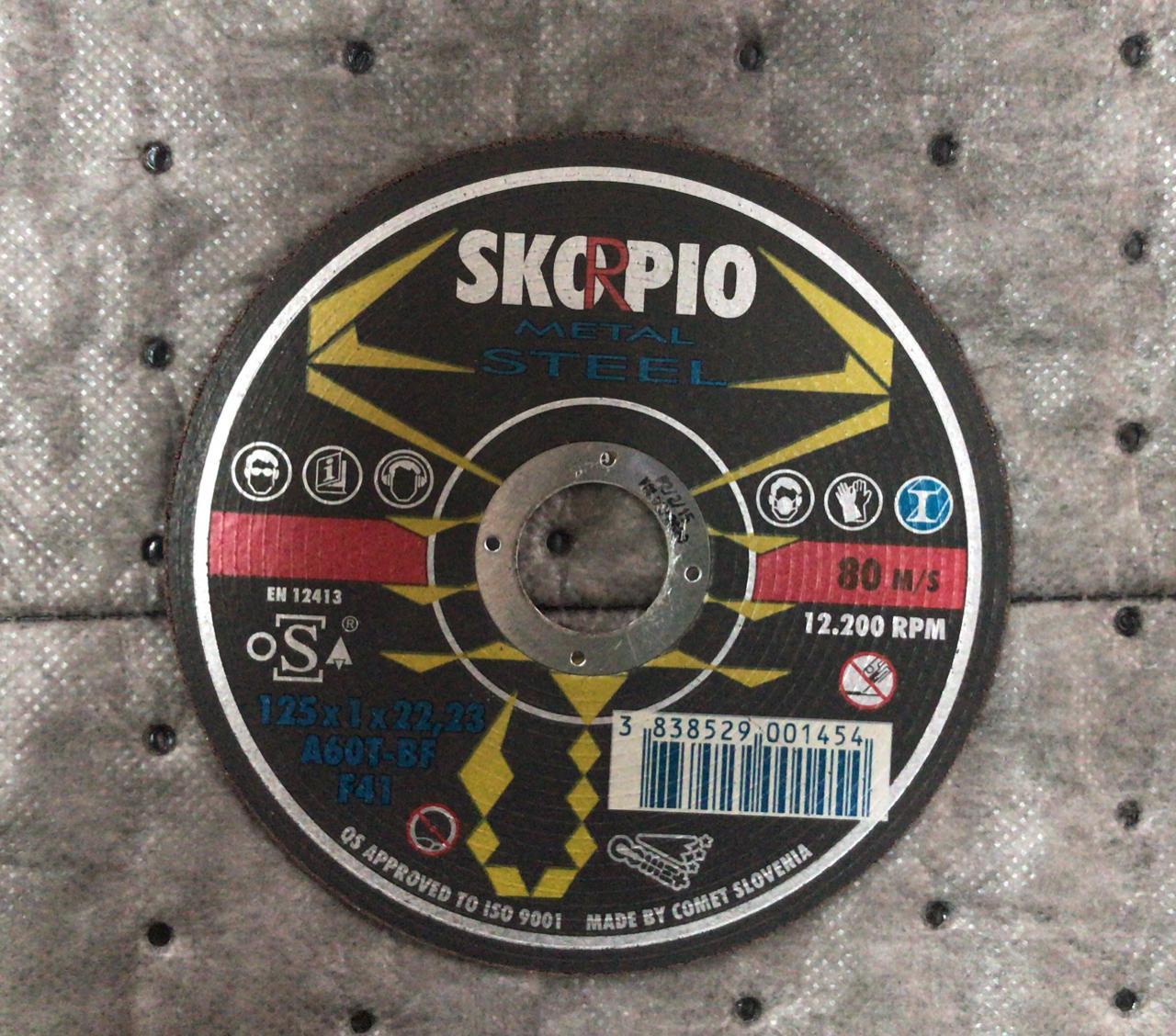 Круг отрезной Metal 125 х 1 х 22,23 Skorpio A60T-BF (Weiler Abrasives, Slovenija)
