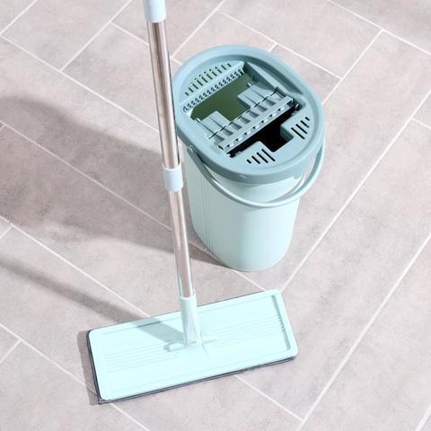 Набор для влажной уборки Hand-free Mop XXL {швабра и большое ведро с механизмом отжима + насадки} - фото 8 - id-p89064823