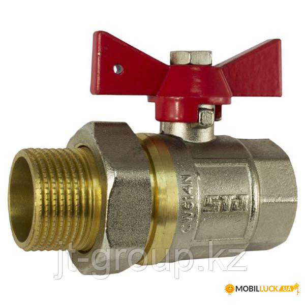 Кран шаровый 3/4", разборный, М-П, на воду (американка), ручка-флажек Dn=20mm, Pn=25bar, Tmax=120*C;