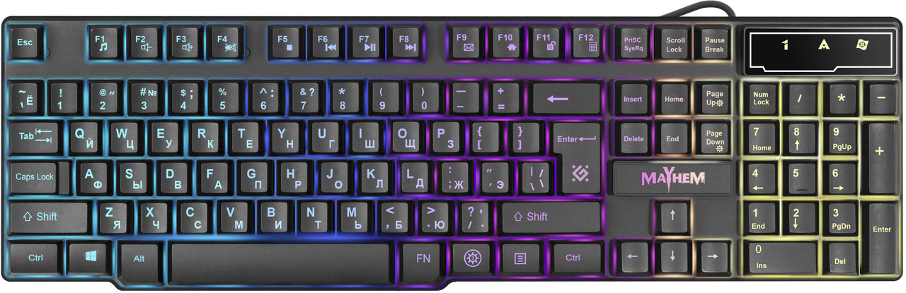 Клавиатура проводная игровая Defender Mayhem GK-360DL