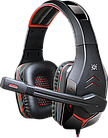 Наушники-гарнитура игровые Defender Excidium красный + черный, кабель 2,2 м
