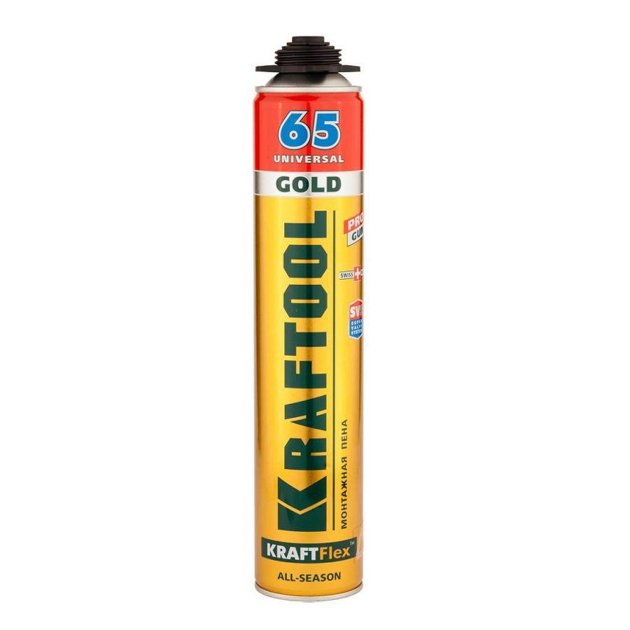 (41194) Пена KRAFTOOL Goldkraft GOLD PRO 65 профессиональная полиуретановая, для монтажного пистолет