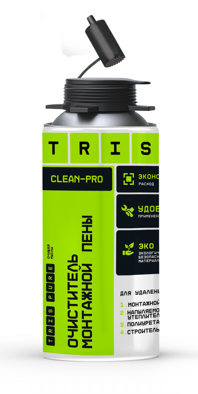 TRIS, Очиститель монтажной пены CLEAN-PRO, Для удаления: монтажной пены, утеплителя, клея - фото 1 - id-p89090527