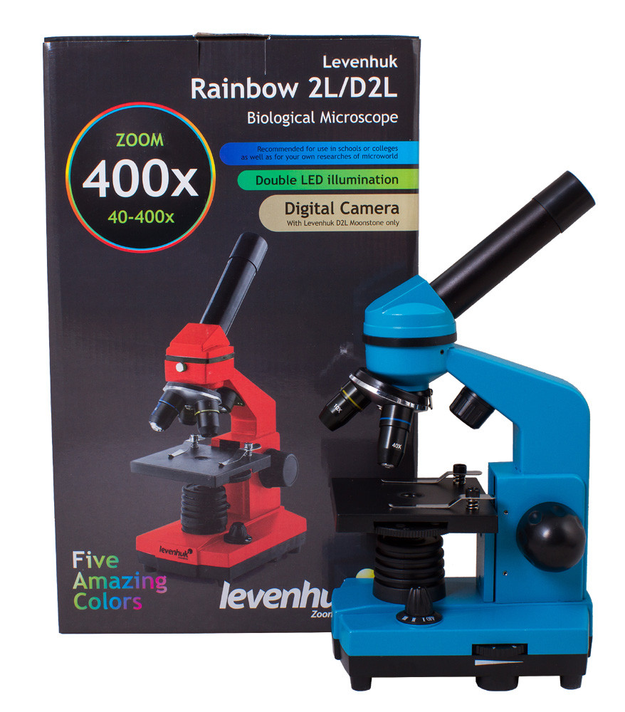 Микроскоп Levenhuk Rainbow 2L Azure\Лазурь - фото 10 - id-p89090602