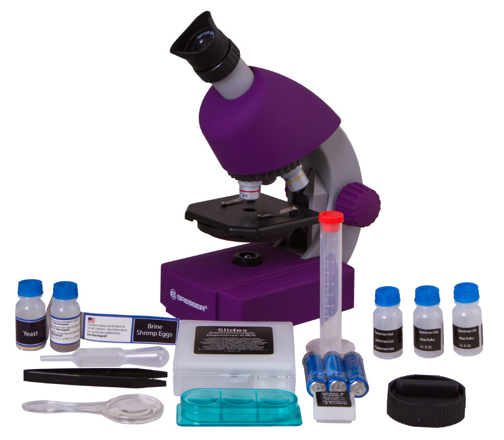 Микроскоп Bresser Junior 40x-640x, фиолетовый - фото 8 - id-p89090626
