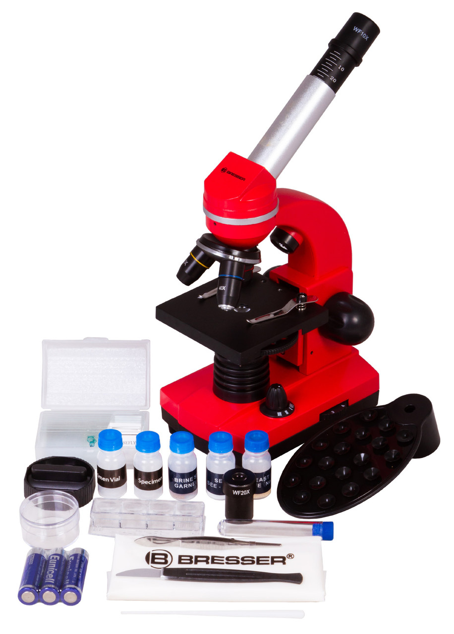 Микроскоп Bresser Junior Biolux SEL 40 1600x, красный - фото 1 - id-p89090679