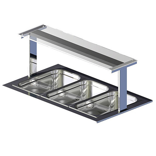 Полка настольная Gastrolux ПН-183/С(1800х300х400 мм, стекло 10 мм)