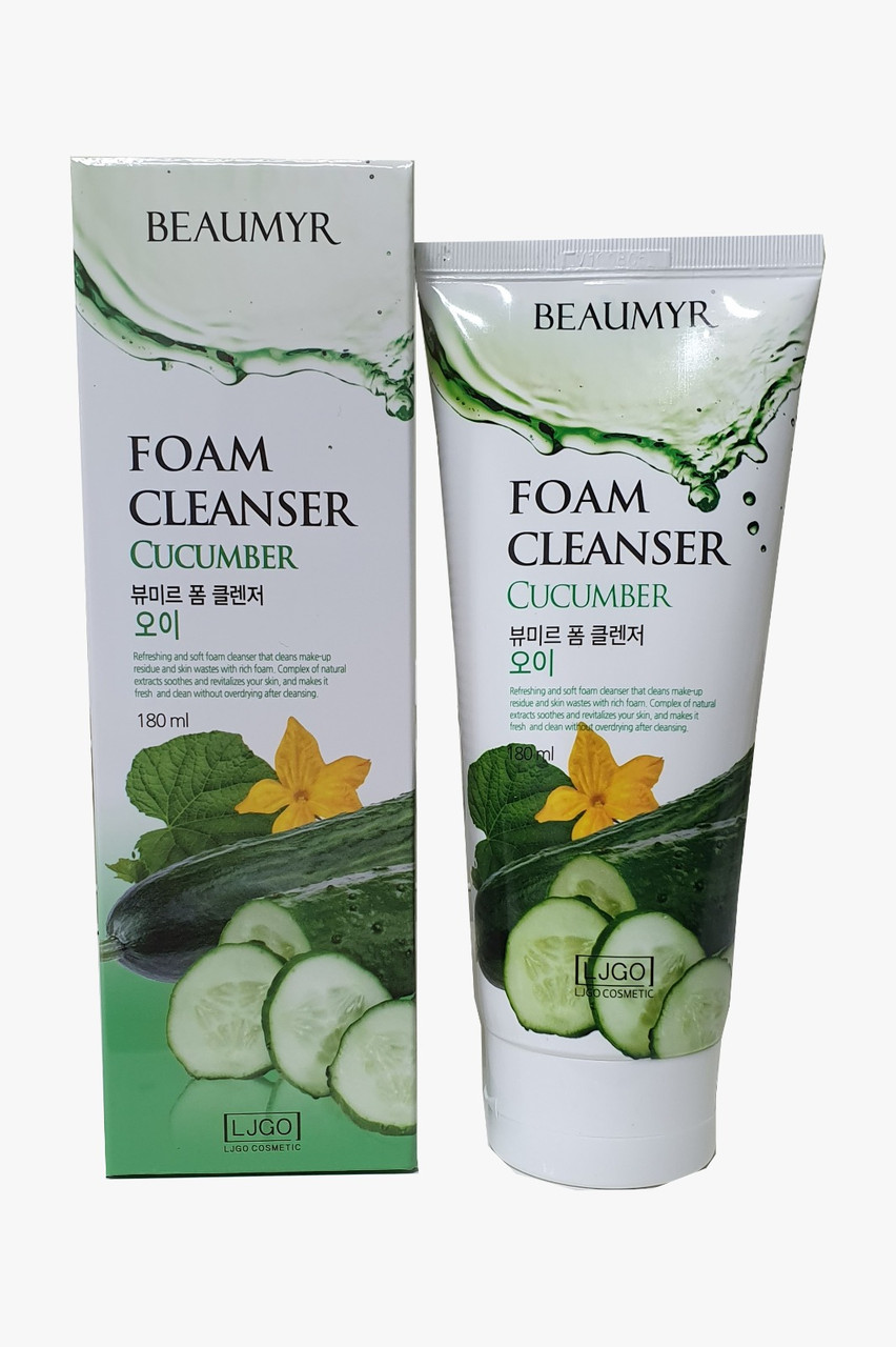 Beaumyr Освежающая и мягкая пенка для умывания с огурцом Cucumber Foam Cleanser / 180 мл.
