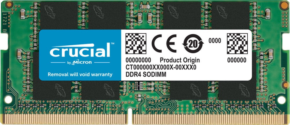 Оперативная память для ноутбука 16GB DDR4 2666 MHz Crucial PC4-21300 SO-DIMM CL=19 Unbuffered NON-ECC