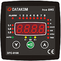 Контроллер коэффициента реактивной мощности Datakom DFC-0108 (8 ступеней, 96x96 мм)