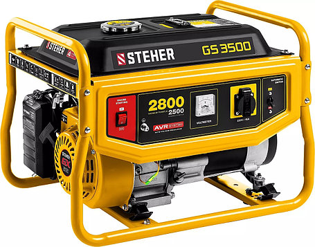 Бензиновый генератор STEHER (Штехер) 2,5/2,8 кВт, однофазный, синхронный, щеточный (GS-3500), фото 2