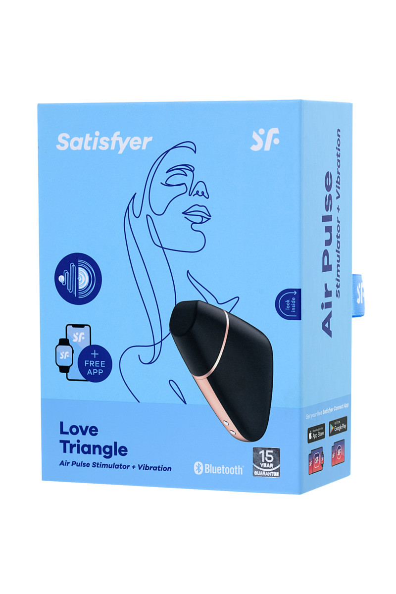 ВАКУУМ-ВОЛНОВОЙ БЕСКОНТАКТНЫЙ СТИМУЛЯТОР КЛИТОРА SATISFYER LOVE TRIANGLE,ABS ПЛАСТИК+СИЛИКОН, ЧЕРНЫЙ