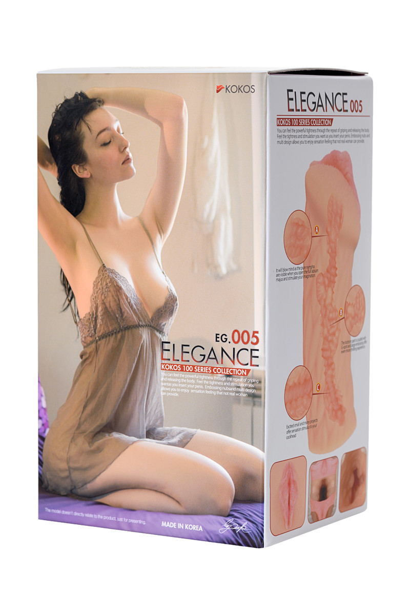 МАСТУРБАТОР РЕАЛИСТИЧНЫЙ KOKOS ELEGANCE.005, TPR, ТЕЛЕСНЫЙ, 16 СМ