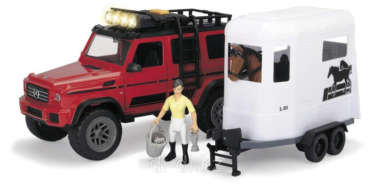 Dickie Toys Набор для перевозки лошадей MB AMG 500 4x4² PlayLife 23 см свет звук 3838002