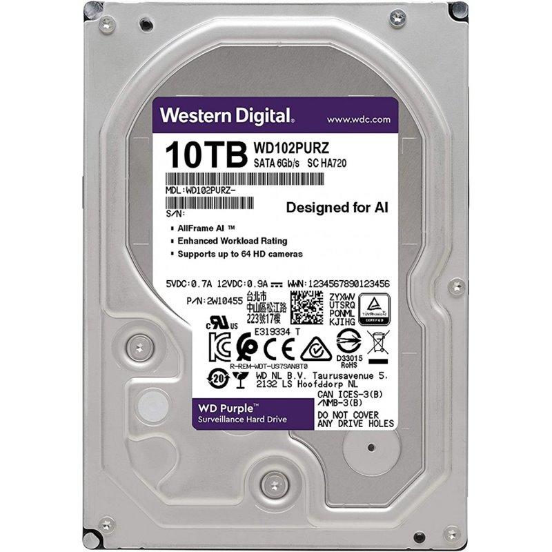 Жесткий диск для видеонаблюдения HDD 10Tb Western Digital Purple Surveillance SATA 6Gb/s 256Mb 3,5"