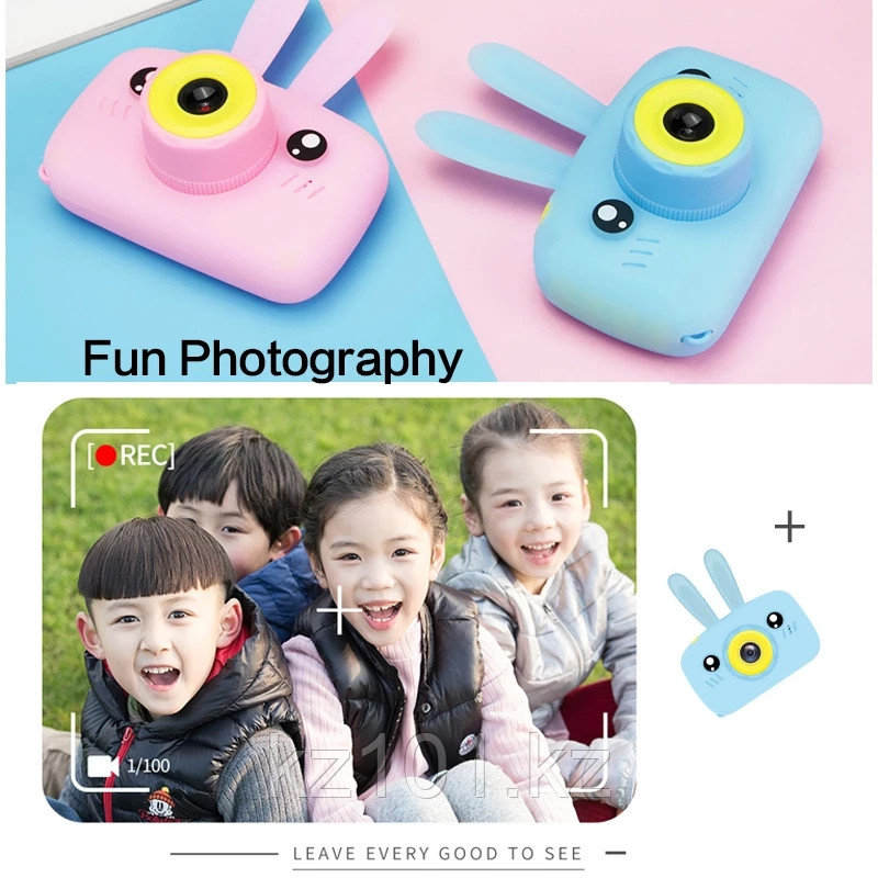 Детский цифровой фотоаппарат 12 Мp (бело-розовый, синий)
