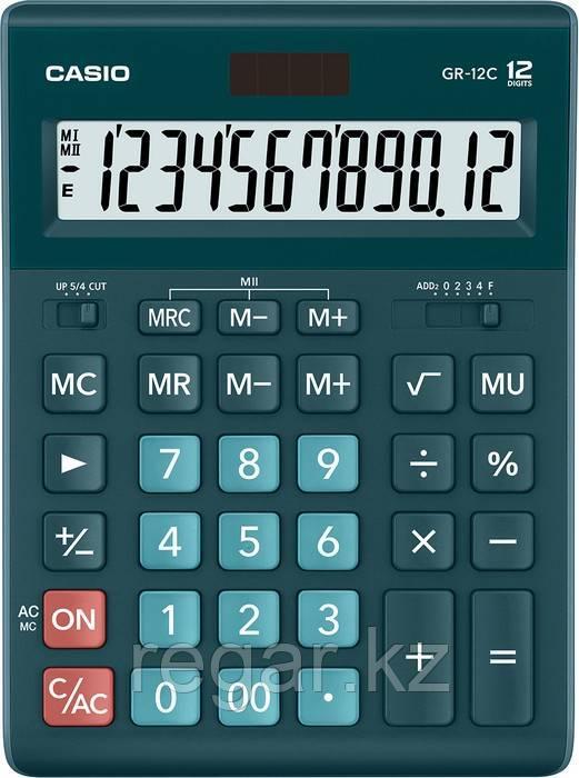 Калькулятор настольный CASIO GR-12C-DG-W-EP зеленый