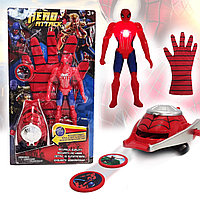 Игровой набор Человек паук Spider man с бластером фигуркой со световым индикатором и перчаткой WL11192A-G