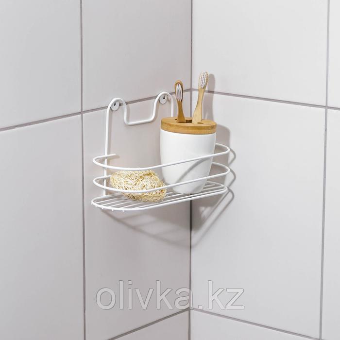 Полка для ванной овальная, 26,5×9,5×13 см, цвет белый